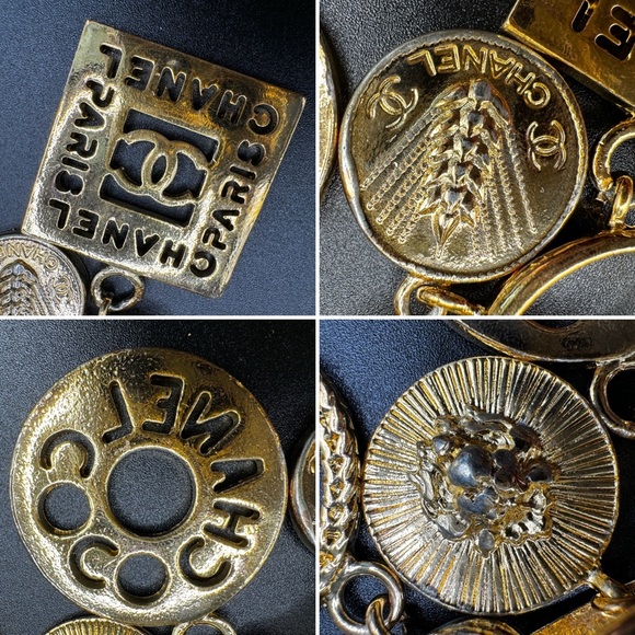 LOT 1505 24K gold plated CHANEL vintage runway bracelet with charms - Picture 14 of 14